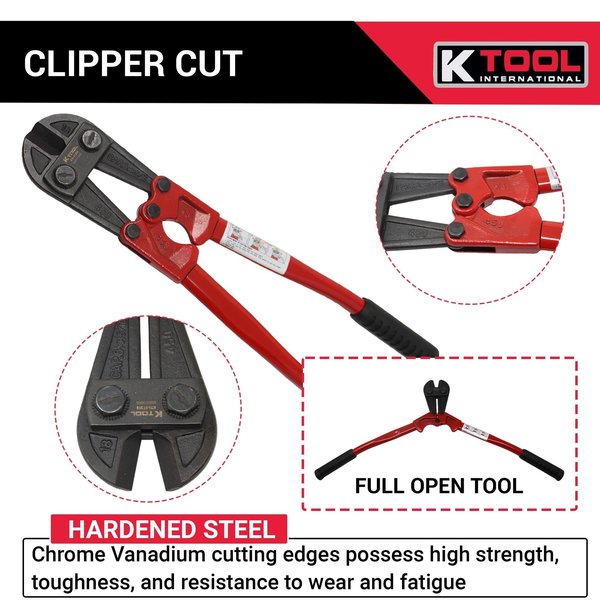 K-Tool International Clipper Cut Bolt Cutters, 18" KTI-57318